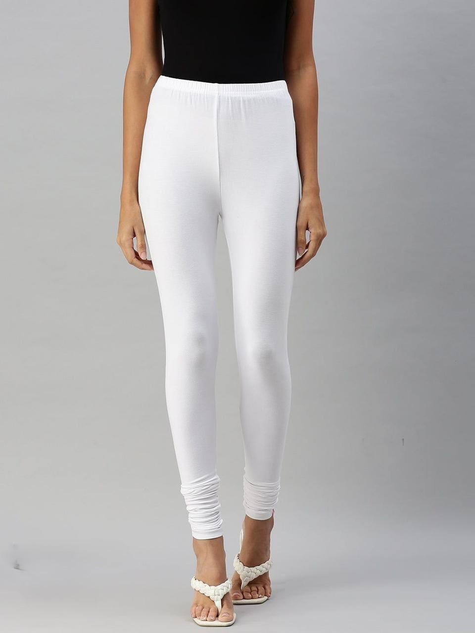 Cotton Lycra   Prisma Bottle Green Churidar Leggings.